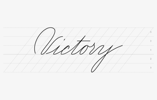 Spencerian Guide Write Victory In Spencerian Script - Line Art, HD Png Download, Free Download
