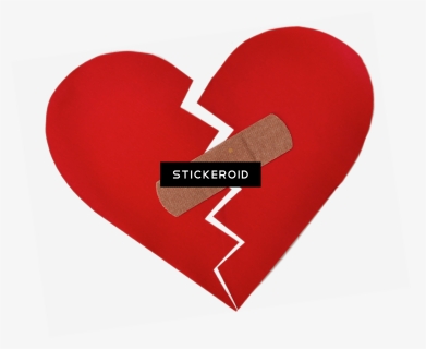 Broken Heart With Bandaid , Png Download - Heart, Transparent Png, Free Download