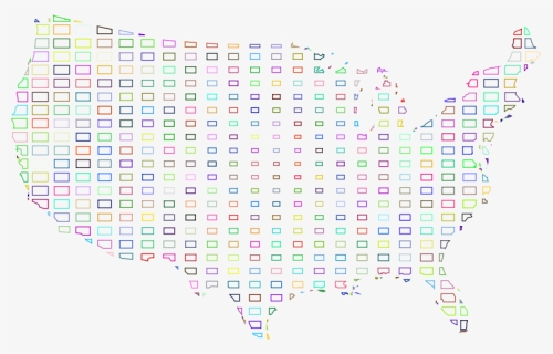 United States Map Grid Design Ii Prismatic - Art, HD Png Download, Free Download