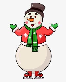 Christmas Snowman Clipart - Cartoon, HD Png Download, Free Download