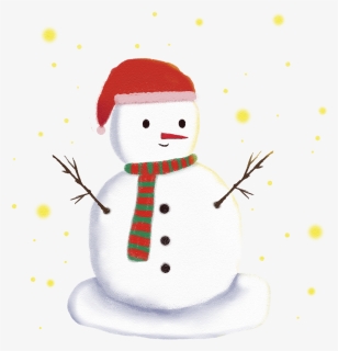 Cartoon Hand Drawn Wind Fresh Winter Png And Psd - Snowman, Transparent Png, Free Download