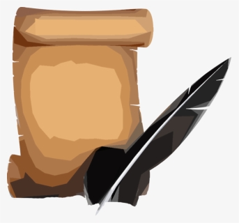Paper Scroll Quill Pen - Quill And Paper Png, Transparent Png, Free Download