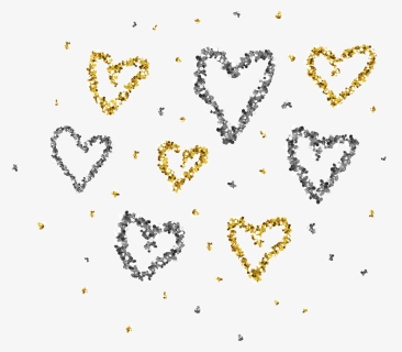 #hearts #confetti #silverandgold #silver #gold #glitter - Illustration, HD Png Download, Free Download