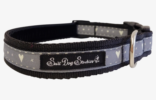 Black Hearts And Kisses Ribbon Dog Collar - Belt, HD Png Download, Free Download