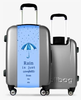 Grey Suitcase Rain And Confetti - Jamaica Flag Luggage, HD Png Download, Free Download