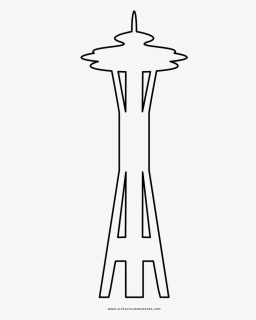 Space Needle Coloring Page - Drawing, HD Png Download, Free Download