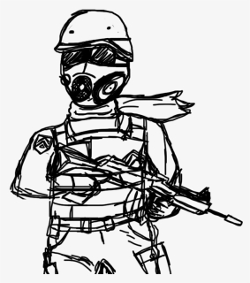Drawn Snipers Swat - Easy Swat Drawing, HD Png Download, Free Download