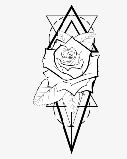 Geometric Rose Tattoo, - Transparent Geometric Tattoo Png, Png Download ...