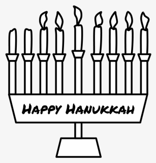 Menorah, Happy Hanukkah Writing, Sixth Night Candle - Cylinder, HD Png Download, Free Download