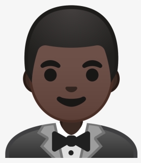 Man In Tuxedo Dark Skin Tone Icon - Tuxedo Emoji, HD Png Download, Free Download