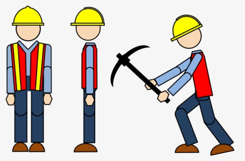 Man Clipart Construction - Construction Worker Drawing Easy, HD Png Download, Free Download