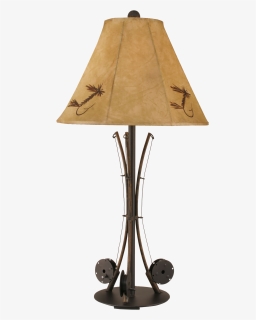 Rustic 3 Fishing Pole Table Lamp - Lampshade, HD Png Download, Free Download