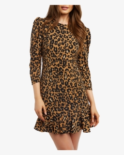 Ada Leopard Dress In Colour Latte - Bardot Ada Leopard Print Dress, HD Png Download, Free Download