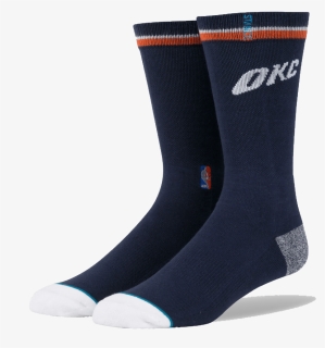 Okc Thunder Stance Nba Casual Logo Socks Navy - Sock, HD Png Download, Free Download