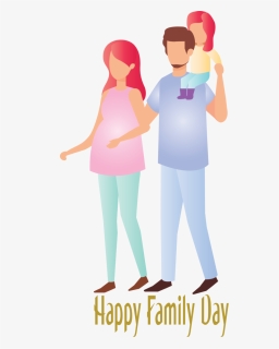 Transparent Family Day Standing Cartoon Gesture For - Illustration, HD Png Download, Free Download