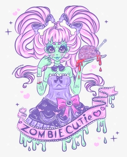 Zombie Cutie By Missjediflip Zombie Cutie By Missjediflip - Pastel Goth Art, HD Png Download, Free Download