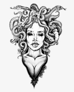 #medusa #medusatattoo #snakes #tattoodesign #tattoo - Sketch Medusa Tattoo Design, HD Png Download, Free Download
