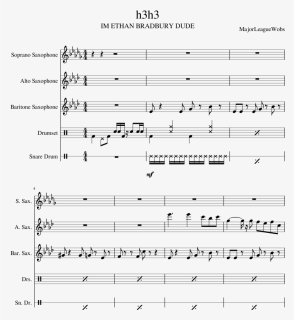 H3h3 Sheet Music Composed By Majorleaguewobs 1 Of - Super Mario Bros 2 Alto Sax Sheet Music, HD Png Download, Free Download