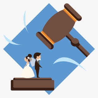 A Wedding Couple That Is Being Pounded By A Gavel, HD Png Download, Free Download