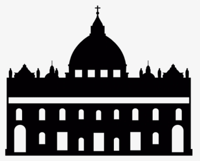 Silhoutte Of Building Png Image - St Peter's Basilica Icon, Transparent Png, Free Download