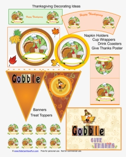 Happy Thanksgiving Turkey Place Cards , Png Download, Transparent Png, Free Download