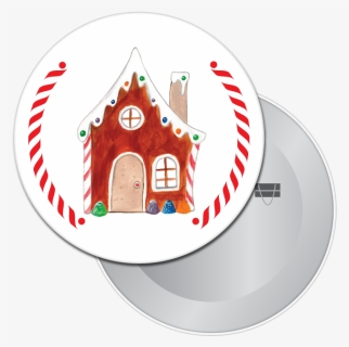 Gingerbread House Button / Magnet - T-shirt, HD Png Download, Free Download