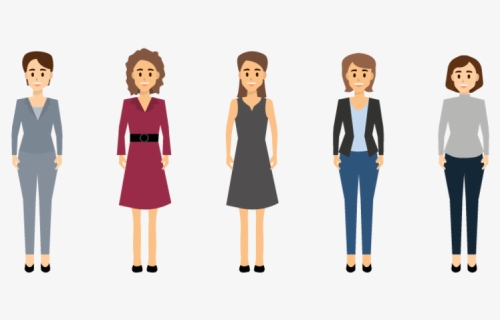 Set Of Businesswoman Standing - شكل بنات في اعمال كرتون, HD Png Download, Free Download