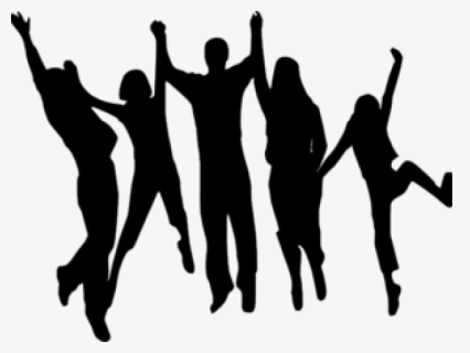 Happy People Clipart - People Jumping Silhouette Png, Transparent Png, Free Download