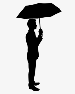 Man Holding Umbrella Silhouette, HD Png Download, Free Download