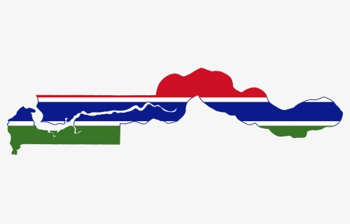 Flag-map Of The Gambia - Gambia Map And Flag, HD Png Download, Free Download