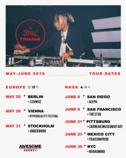 Tygapaw Tour Dates May-june, HD Png Download, Free Download