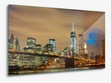 Brooklyn Bridge New York City Night Canvas Amp - New York City Night Time, HD Png Download, Free Download
