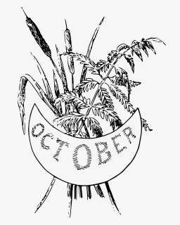 Illustrated Months Clip Arts - Clip Art Black And White October, HD Png Download, Free Download