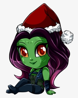 Drawing Marvel Gamora Png Transparent Library - Chibi Guardians Of The Galaxy Gamora, Png Download, Free Download