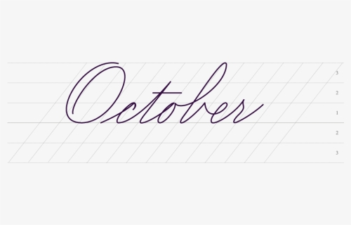 Spencerian Guide Write October In Spencerian - North, HD Png Download, Free Download