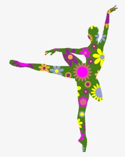 Retro Floral Braided Hair Ballerina Clip Arts - Floral Ballerina, HD Png Download, Free Download