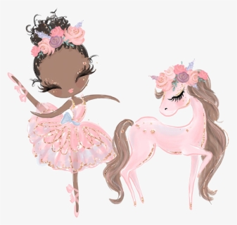 #watercolor #clipart #ballerina #dance #pony #pink - Princess Ballerina Unicorn, HD Png Download, Free Download