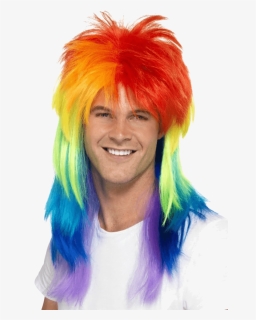 Transparent Mullet Hair Png - Rainbow Mullet Wig, Png Download, Free Download
