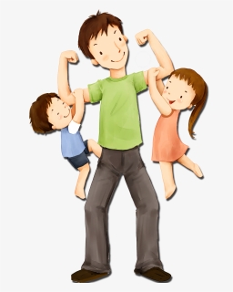 Father"s Day Sunday Child Illustration - Father And Child Illustration, HD Png Download, Free Download