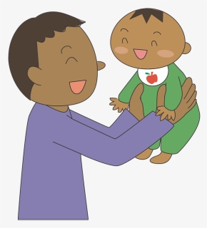 Father With A Baby Clipart - Cartoon, HD Png Download, Free Download