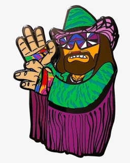 Pea-be Macho Man Pin - Illustration, HD Png Download, Free Download