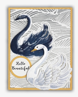 Paper Layering Swan Card By Understand Blue - Hero Arts Layering Swan, HD Png Download, Free Download
