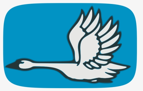Image Of Flying Swan On Blue Background - Cartoon Swan Clip Art, HD Png Download, Free Download