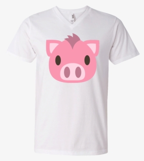 Pig Face Emoji Men"s V Neck T Shirt - Domestic Pig, HD Png Download, Free Download
