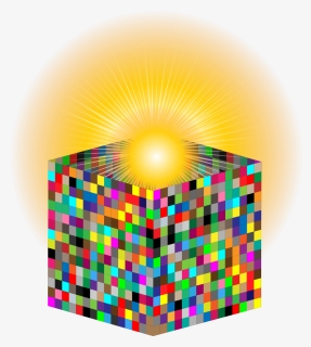 Glowing Orb Rising Out Of Confetti-sided Box - Cube, HD Png Download, Free Download