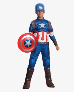 Boys Age Of Ultron Deluxe Captain America Costume - Captain America Costume Kids, HD Png Download, Free Download