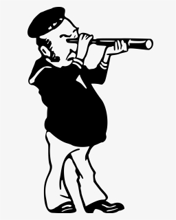 Telescope Drawing Clip Art - Sailor With A Telescope Png, Transparent Png, Free Download