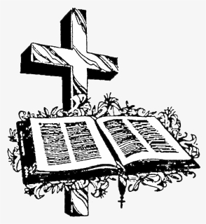 In Memory Of Saint Martin De Porres - Black And White Clip Art Bibles And Crosses, HD Png Download, Free Download