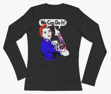 Women"s Rosie The Riveter Long Sleeve - Dog Life T Shirt, HD Png Download, Free Download