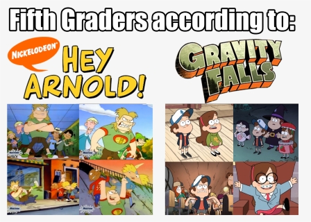 Differences In Art Styles - Hey Arnold Gravity Falls, HD Png Download, Free Download